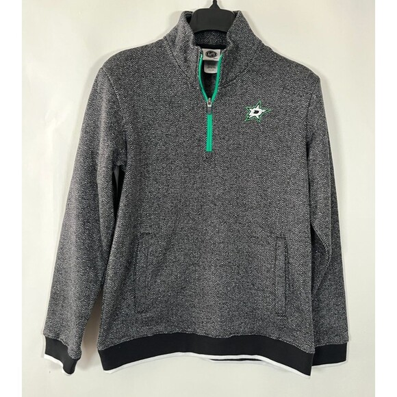 NHL Dallas Stars Pullover Men Small Gray Fleece 1/4 Zip Embroidered Logo Pockets - Picture 1 of 8